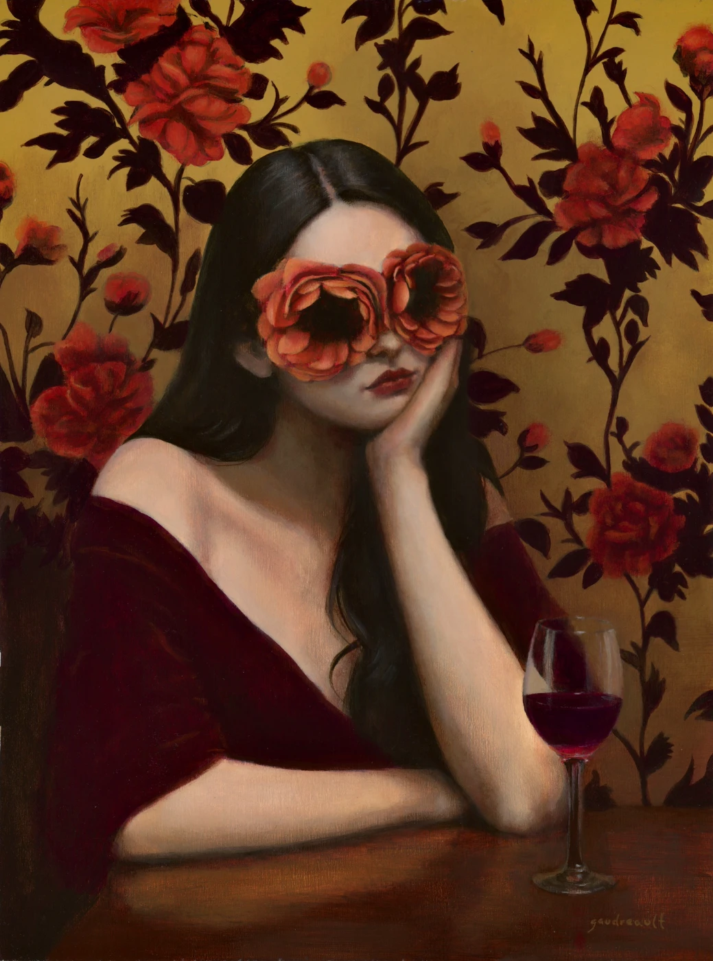 La fille au vin rouge