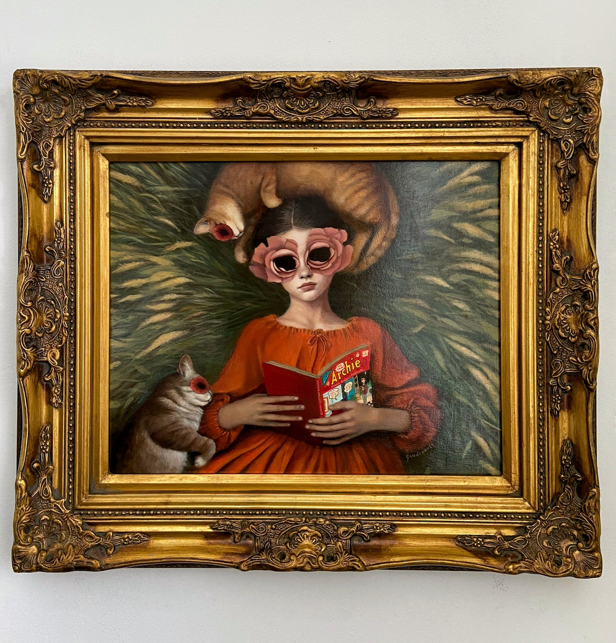 128 Pages!, 2024-2025, Acrylic on wood panel, 16 x 20 in. (Private collection)