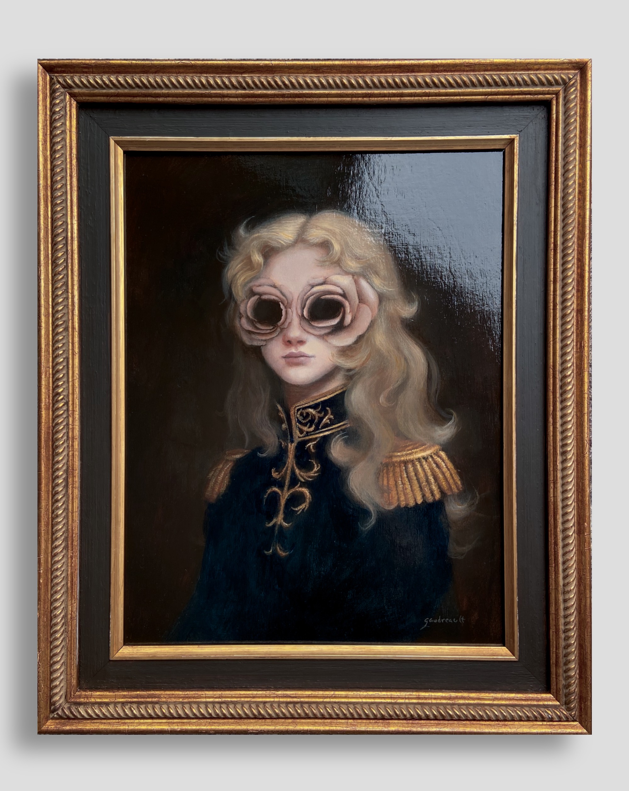 Lady Oscar, 2025, Acrylic on wood panel, 14 x 11 in.