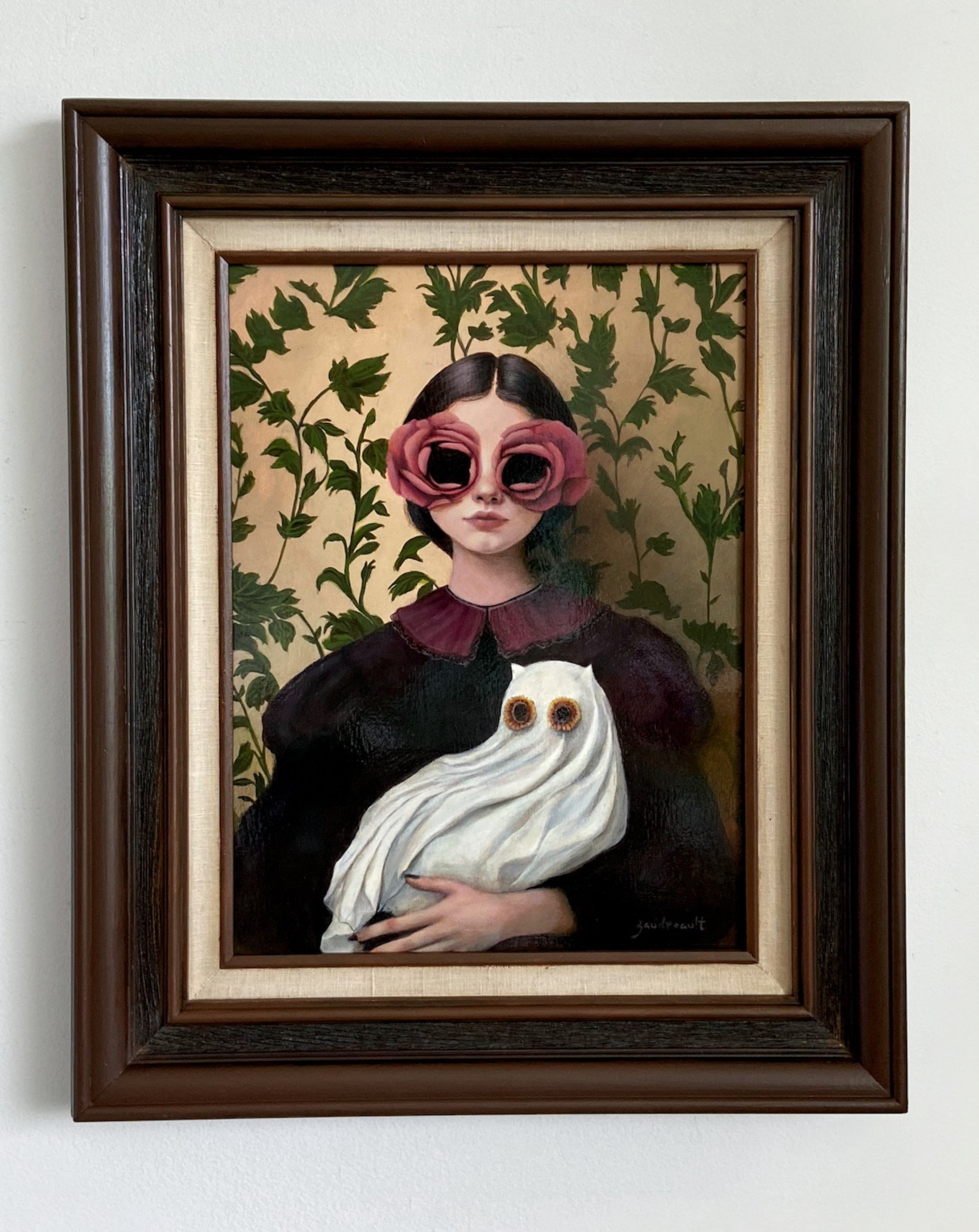 Le petit fantôme, 2025, Acrylic on wood panel, 16 x 12 in