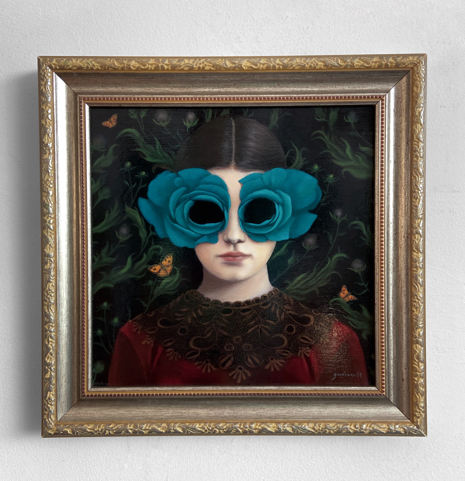 Red Velvet, 2023, Acrylic on cradled wood panel, 12 x 12 in.